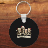 Vintage Founding Fathers Santa Hats Patriotic Chri Schlüsselanhänger (Vorderseite)