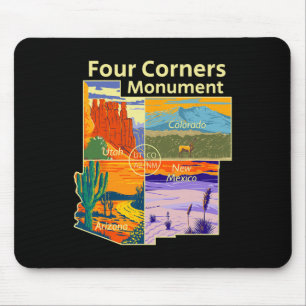 Vintage Four Corners Monument Mit Us Nationalpar Mousepad