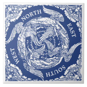Vintage Four Winds/Engel von Walter Crane Fliese