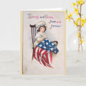 Vintage Fourth of July Card Karte (Gelbe Blume)