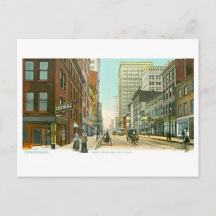 Vintage Fourth Street, Cincinnati, Ohio Postkarte