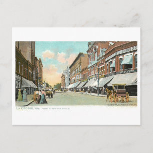Vintage Fourth Street, La Crosse, Wisconsin Postkarte