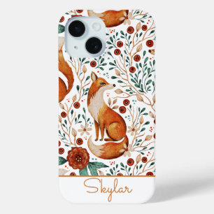 Vintage Fox Blumen Botanik Muster Schriftname Case-Mate iPhone Hülle