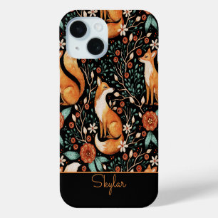 Vintage Fox Blumen Botanik Muster Schriftname Case-Mate iPhone Hülle