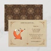 Vintage Fox-Note-Karte Dankeskarte (Vorne/Hinten)