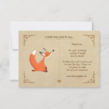 Vintage Fox-Note-Karte