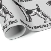 Vintage Fox Terrier Geschenkpapier (Rolleneckpunkt)