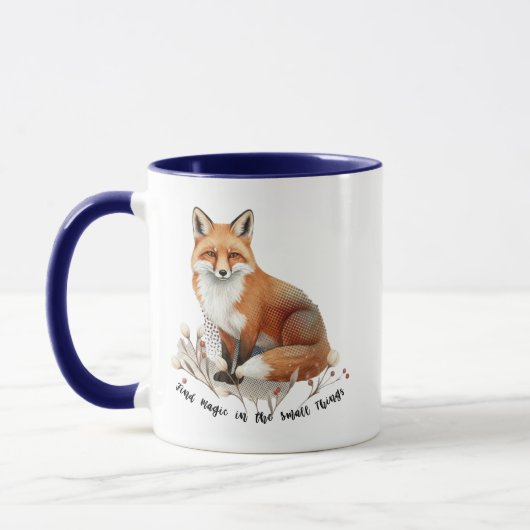 Vintage Fox with Botanical Accents Tasse (Links)