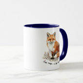 Vintage Fox with Botanical Accents Tasse (VorderseiteRechts)