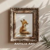 Vintage Foxenmalerei Holz Poster