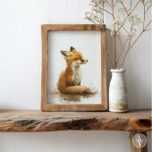 Vintage Foxenmalerei Holz Poster
