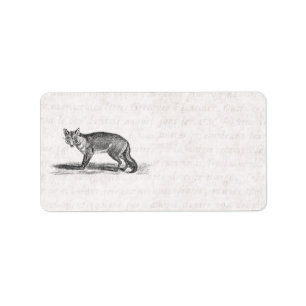 Vintage Foxy Fox-Illustration - Füchse 1800's Adressaufkleber