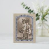 Vintage Frame Adorable Girls Postkarte (Stehend Vorderseite)