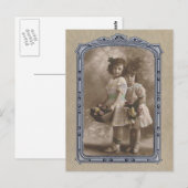 Vintage Frame Adorable Girls Postkarte (Vorne/Hinten)