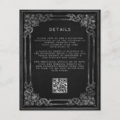 Vintage Frame Black Silver QR Code Hochzeit (Rückseite)