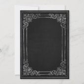 Vintage Frame Black Silver Wedding Einladung (Rückseite)