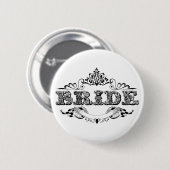 Vintage Frame Bride Brautparty Hochzeit Button (Vorne & Hinten)