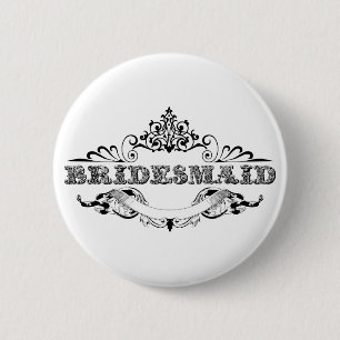 Vintage Frame Bridesmaid Brautparty Hochzeit Button
