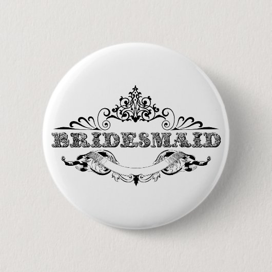 Vintage Frame Bridesmaid Brautparty Hochzeit Button (Vorderseite)