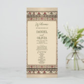 Vintage Frame Ethnic Motif Hochzeitsprogramme (Stehend Vorderseite)