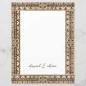 Vintage Frame Ethnic Motif Wedding Menu (Rückseite)