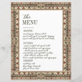 Vintage Frame Ethnic Motif Wedding Menu (Vorderseite)