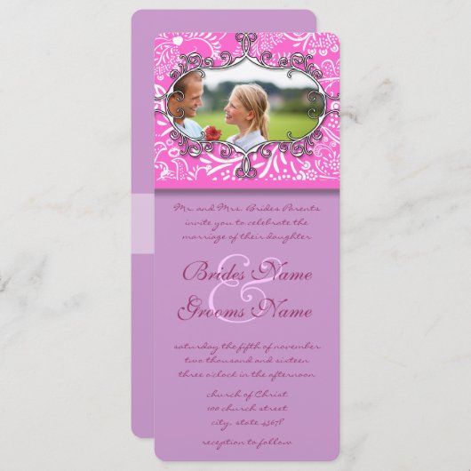 Vintage Frame Love Birds Hochzeitseinladung Einladung (Vorne/Hinten)