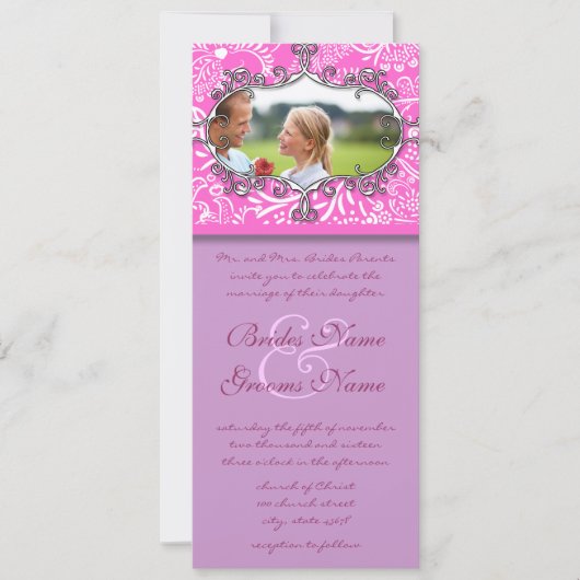 Vintage Frame Love Birds Hochzeitseinladung Einladung (Vorderseite)