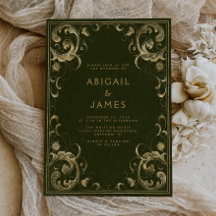 Vintage Frame Olive Green Gold Hochzeit