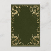 Vintage Frame Olive Green Gold Wedding RSVP Begleitkarte (Rückseite)