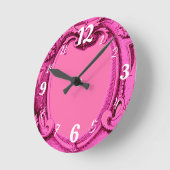 Vintage Frame Pink Wall Clock Runde Wanduhr (Winkel)