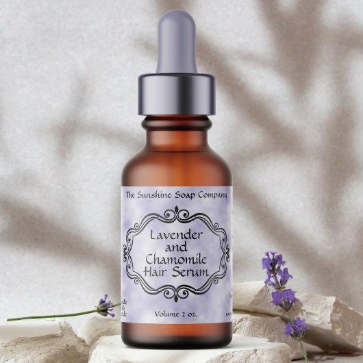 Vintage frame purple dropper bottle label adressaufkleber