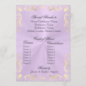 Vintage Frame Quinceanera Program - Lavender/Gold Programm (Rückseite)