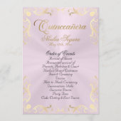 Vintage Frame Quinceanera Program - Pink/Gold Programm (Vorderseite)