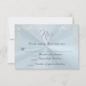 Vintage Frame Quinceanera RSVP - Blue/Silver Karte (Vorderseite)