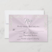 Vintage Frame Quinceanera RSVP - Pink/Silver Karte (Vorderseite)