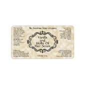 Vintage frame tan parchment dropper bottle label adressaufkleber (Vorne)