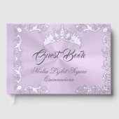 Vintage Frame, Tiara & Gown - Lavender Gästebuch (Vorderseite)