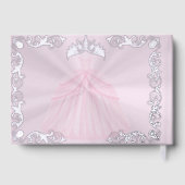 Vintage Frame, Tiara & Gown - Pastel Pink Gästebuch (Rückseite)