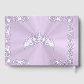 Vintage Frame & Tiara - Pastel Lavender Gästebuch (Rückseite)