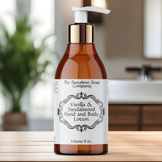 Vintage Frame White Cosmetics Bottle Label Rechteckiger Aufkleber