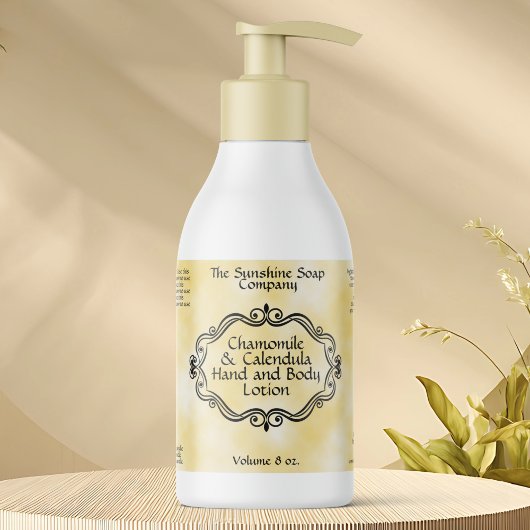 Vintage Frame Yellow Parchment Cosmetics Bottle Rechteckiger Aufkleber