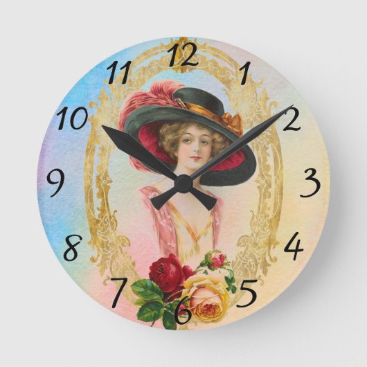 Vintage Franch Clock Runde Wanduhr (Vorderseite)