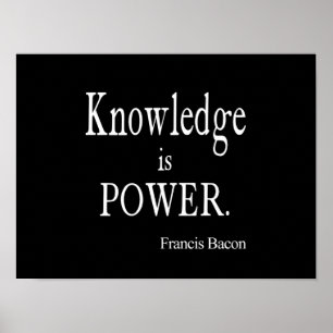 Vintage-Francis-Bacon-Zitat "Wissen ist Macht" Poster