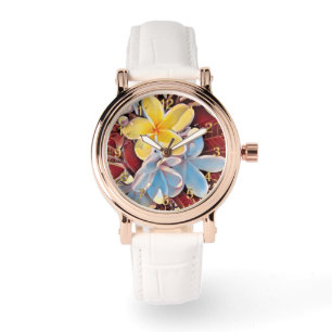 Vintage-Frangipani-Baum Pop-Art, Armbanduhr