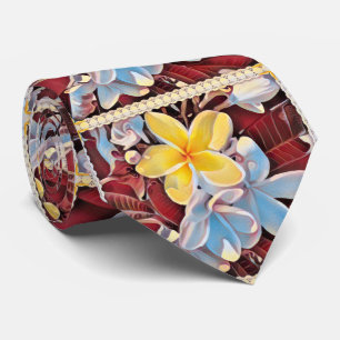Vintage Frangipani Tree Pop Art Neck Tie Krawatte