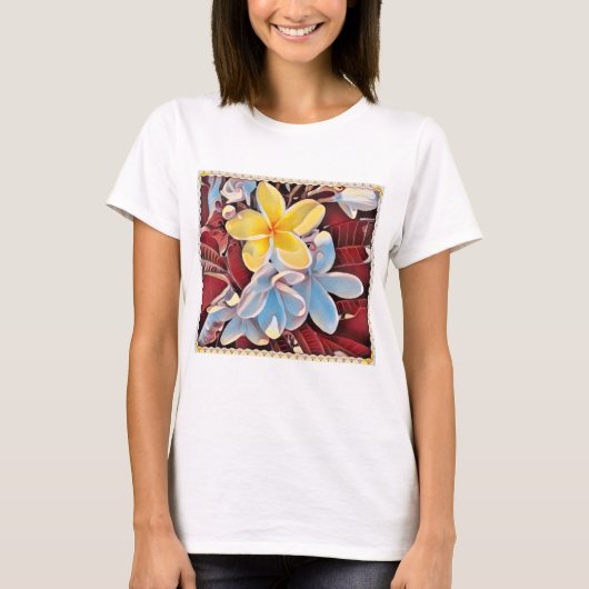 Vintage Frangipani Tree Pop Art, Shirt (Vorderseite)