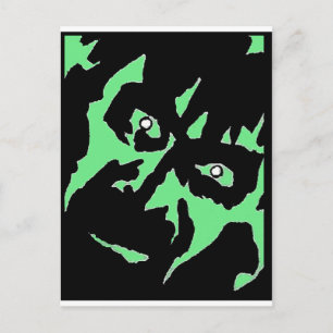 Vintage-Frankenstein-Monster Grün Schwarz Retro Postkarte