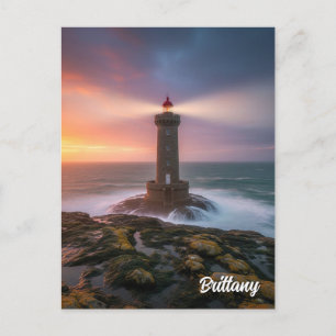 Vintage Frankreich Bretagne Leuchtturm Postkarte