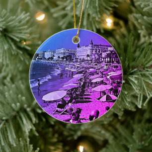 Vintage Frankreich Cannes der Strand Keramik Ornament